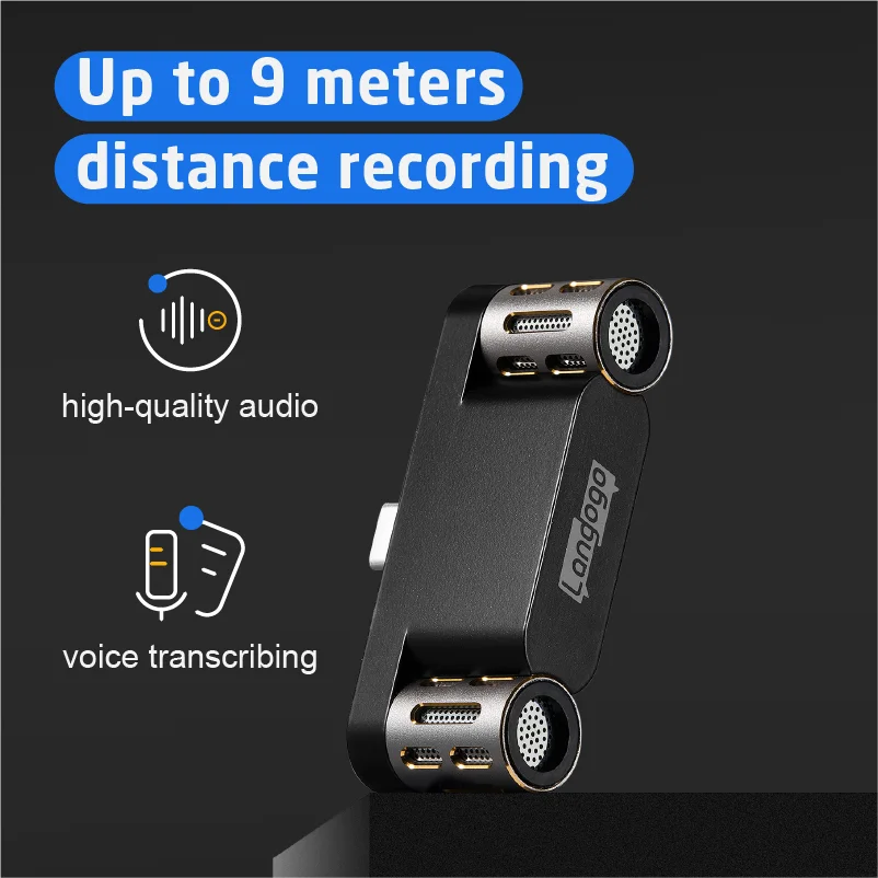 Langogo Mini Voice Microphone Portable Audio Video Recording For iPhone Android Live Broadcast Gaming