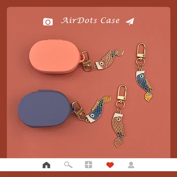 

Lucky Koi Ring Earphone Cover for Redmi Airdots Case with Hook Cute Protection Frame with Keychain for Mi Airdots Earphone Cases