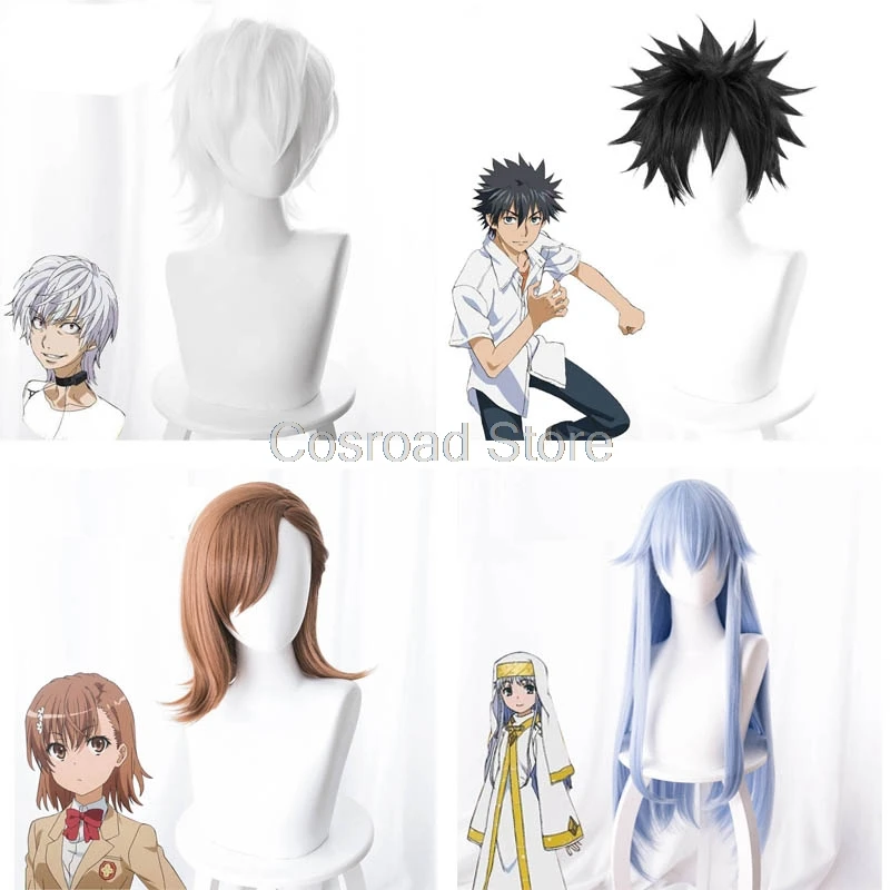 

Cosroad Toaru Majutsu Index-Librorum-Prohibitorum Cosplay Wigs Kamijou Touma Misaka Mikoto Accelerator Index Wigs Accessories