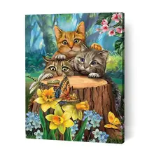 

GATYZTORY Two Cat Animal Paint By Numbers For Kids Handmade Unique Gift Modern Home Decor Artcraft 60x75cm Frame Acrylic Craft