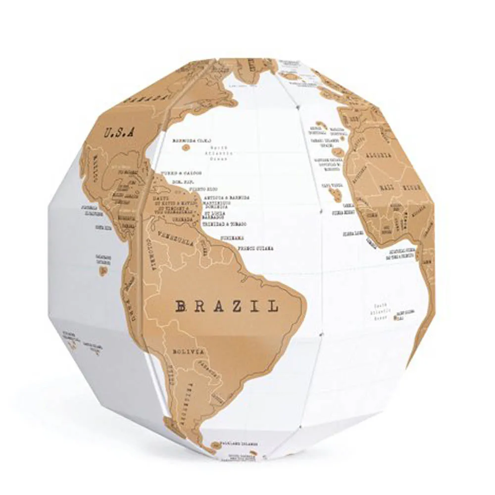  DIY Scratch Globe 3D Stereo Assembly Globe World Map Travel Kid Child Toy Gift Geography Teaching A - 4000479717393