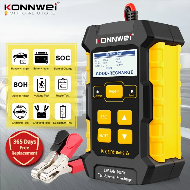 KONNWEI KW510 كامل التلقائي 12 فولت سيارة جهاز اختبار بطارية نبض إصلاح 5A شواحن بطاريات الرطب الجاف AGM هلام الرصاص الحمضية أداة إصلاح السيارات