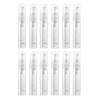 

12 Pcs 5Ml Empty Spray Bottle with Scale, Travel Perfume Bottle Press Fine Mist Bottle Liquid Refillable Bottles