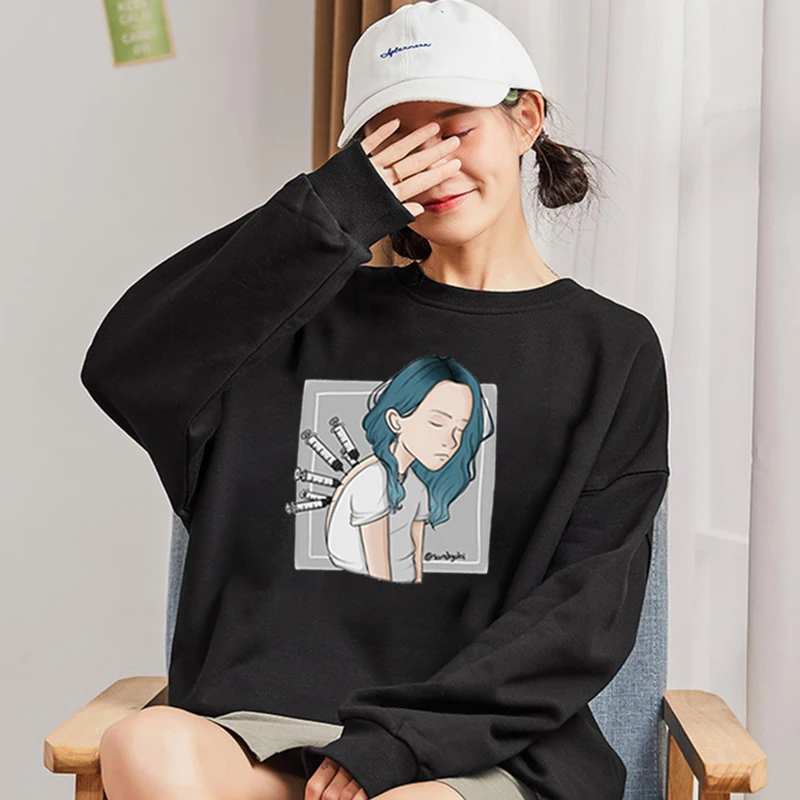 Billie Eilish, осеннее платье с капюшоном большого размера, толстовка, женские топы, свободная Длинная толстовка с капюшоном, зимний женский пуловер