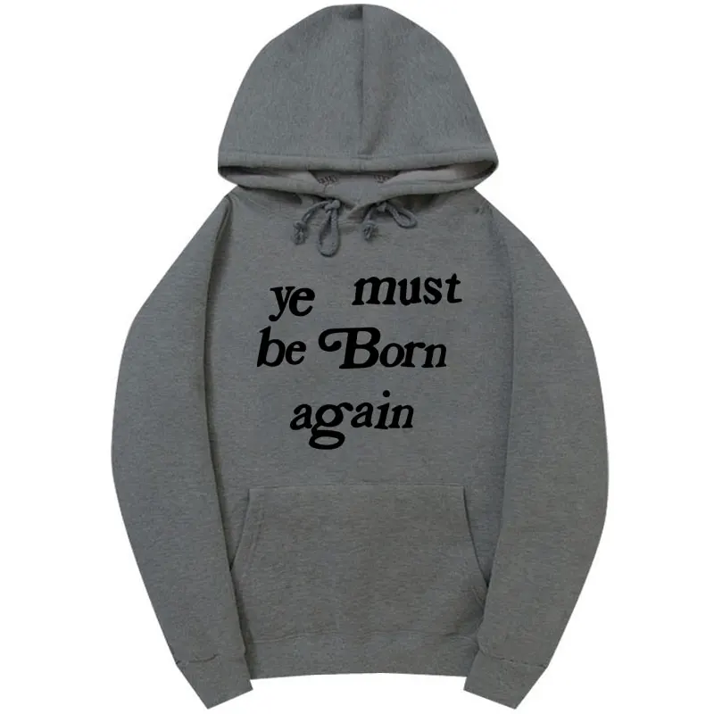 Dark gray-HEI02 Kanye West толстовки для мужчин и женщин YE MUST BE BORN снова капюшон с буквенным принтом Kanye West Толстовка уличная Джастин Бибер пуловер с капюшоном - Цвет: Dark gray-HEI02