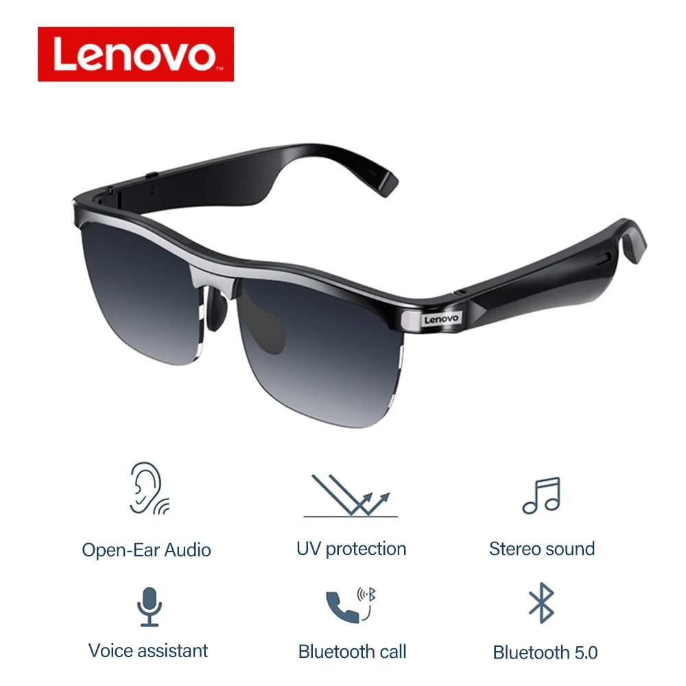 Lenovo Smart Music Sunglasses HIFI Sound Quality Wireless Bluetooth 5.0 Headphone Driving Glasses Hands-free Call with HD MIC - ANKUX Tech Co., Ltd