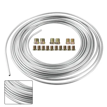 

1pc Brake line Zinc-coating 25 feet Flexible With 16pcs Fittings Assortment Equipment Parts New