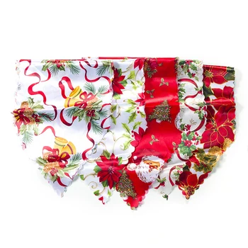 

Christmas Elk Snowman Polyester Printed Table Flag Table Runner Printed Tablecloth Placemat Hotel Christmas Decoration For Home