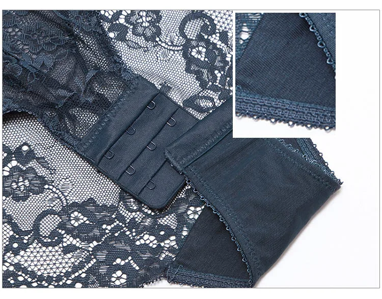 CINOON Sexy Push Up Underwear Lace Corset Women Elasticity Transparent Underwear Hollow Out Gather Bustier Bodysuit Lingerie (20)