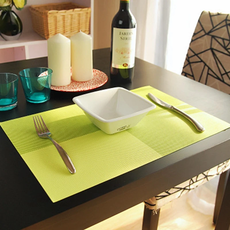 PVC Heat-Proof Restaurant Mixed Color Place Mat Eco-friendly Multi-purpose coasters Washable Thicke
