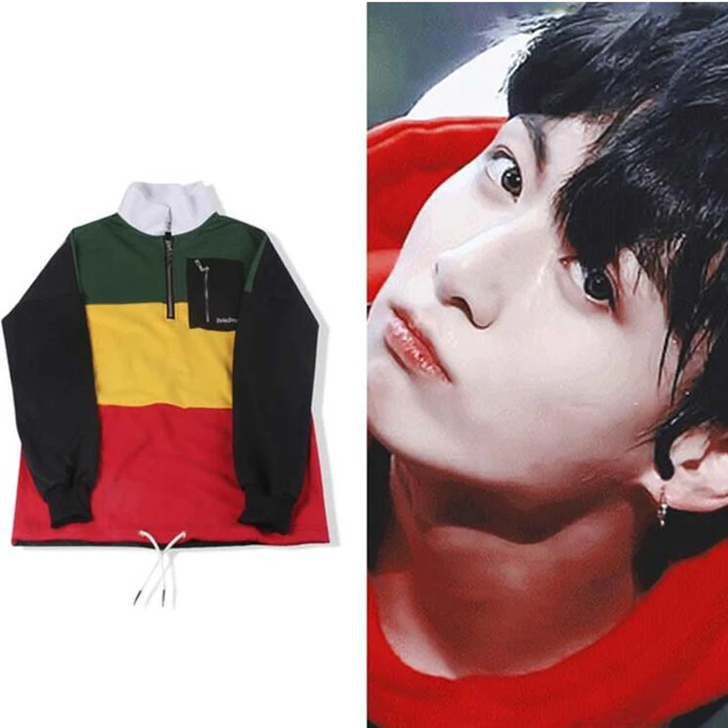 KPOP Bangtan/толстовка для мальчиков JUNGKOOK в стиле Харадзюку с длинными рукавами
