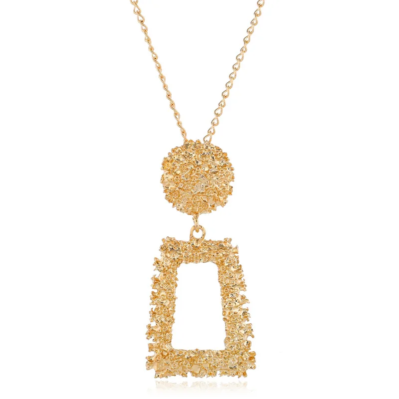 QTWINDY, женское ожерелье,, металлические геометрические цепочки, ожерелье, модное, золото/серебро/розовое золото, длинное богемное колье, ювелирные изделия, вечерние, подарок