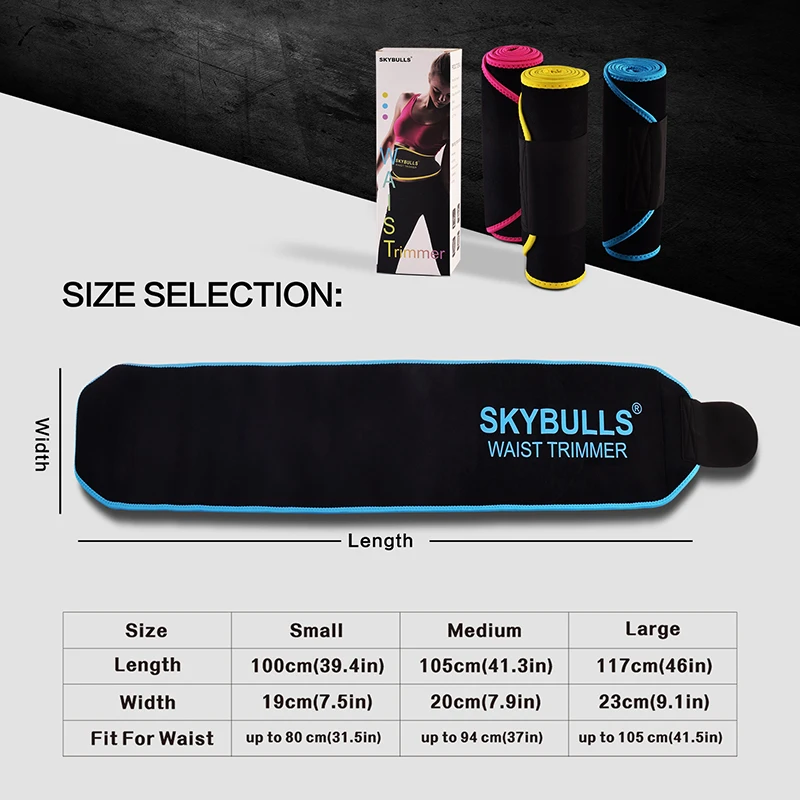 Skybulls Adjustable Elastic Waist Support Belt Fitness Waist Trainer Women Body Shaper Slimming Belt Yoga Sport Protector