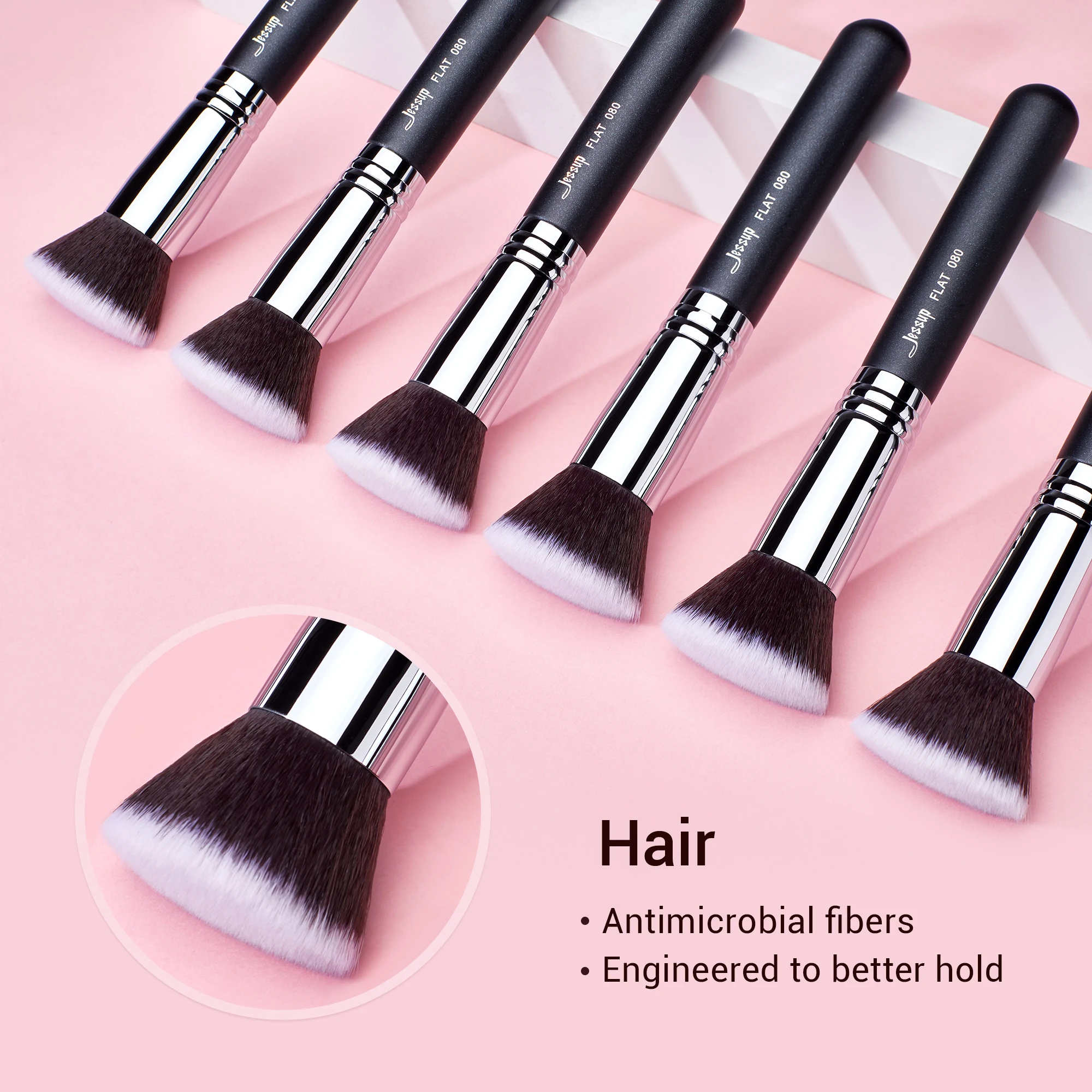 Jessup Foundation Brushes Face Makeup Brush Powder Contour Concealer Blush Highlighter Flat Round Fluff for Liquid Cream 5
