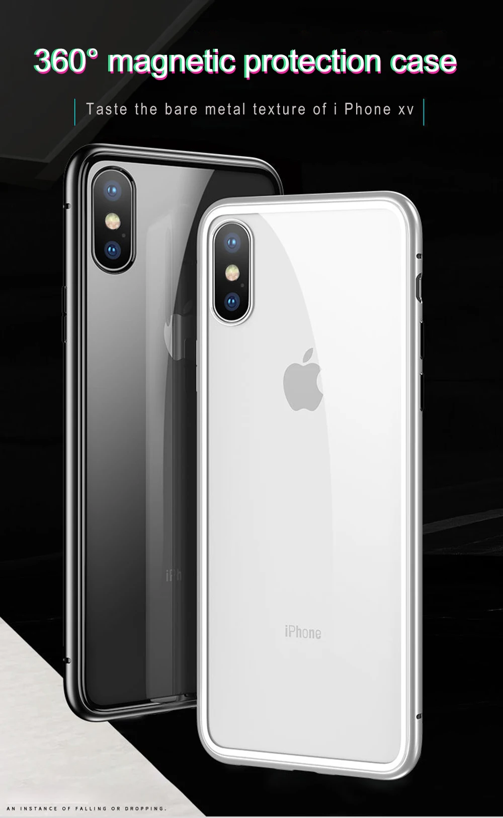 360 металлический магнитный адсорбционный чехол для iPhone XS MAX X XR 8 7 Plus 6 6s 11 Чехол двусторонний стеклянный Магнитный чехол 7 Plus Funda