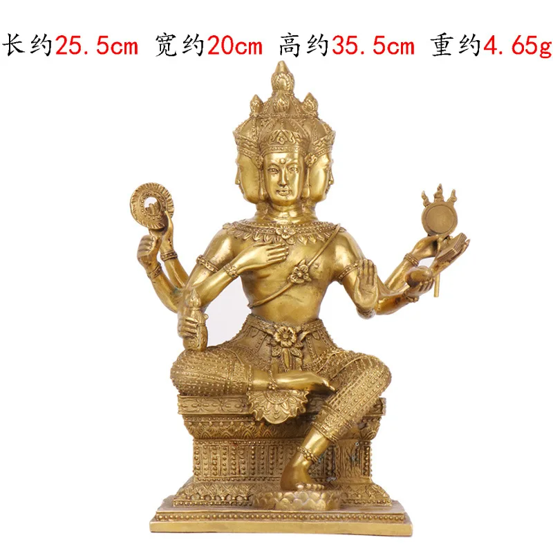 LAOJUNLU Bronze Thai FourFaced Buddha Ornaments Grant Whatever Is Requested Statue Of The Brahma L | Дом и сад