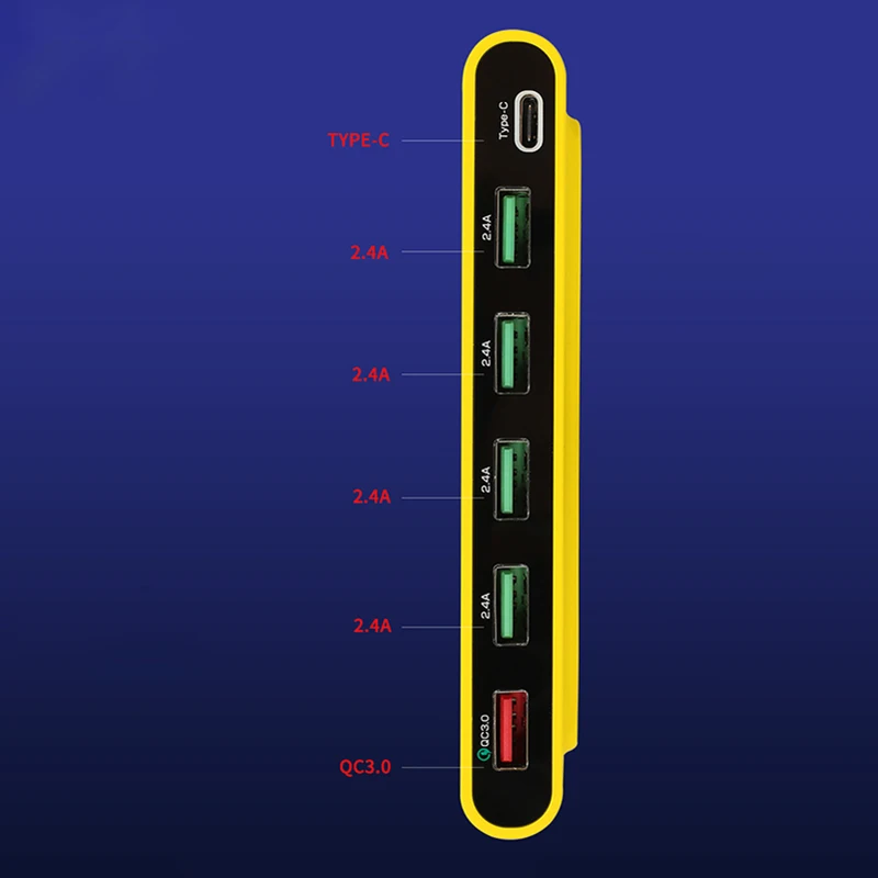 6-портовое USB зарядное Смарт-устройство поддерживает протокол PD iCharge6 для мобильных телефонов и планшетов