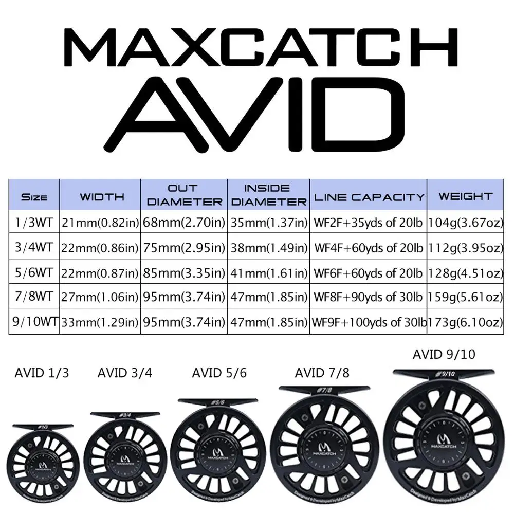 Maximumcatch Fly Fishing Reel 3/4/5/6/7/8WT CNC Machined Aluminium