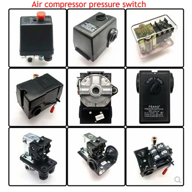 Accessori per compressori d'aria pressostato orizzontale verticale  pressostato aria interruttore automatico pompa aria regolatore compressore  d'aria - AliExpress