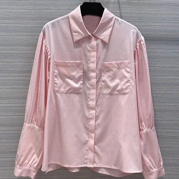 

Cotton Shirt Women Tops and Blouses Korean Vintage Blouse Women Summer Pink Blusas Mujer De Moda