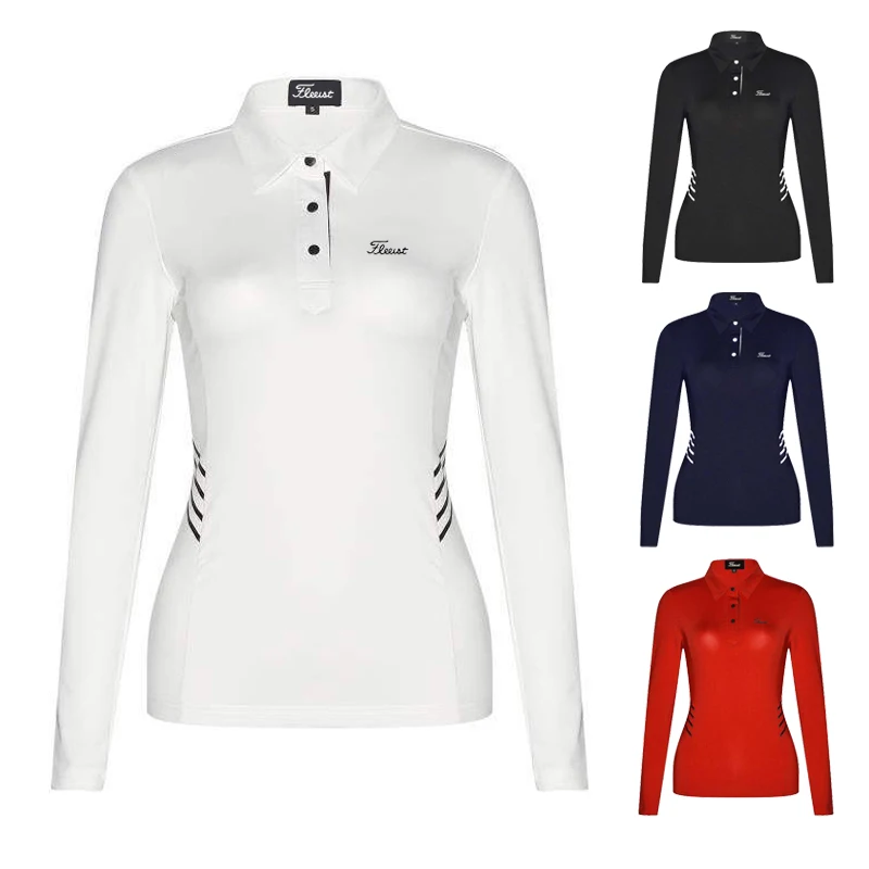 Ropa de Golf de poliéster/LICRA para mujer, Polo de manga personalizado de entrenamiento de tela orgánica suave transpirable - Ropa de mujer