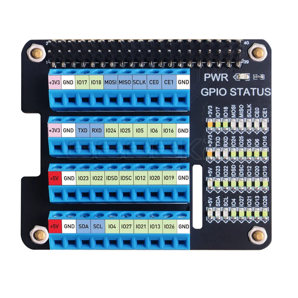 Geeekpi Raspberry pi Gpio Parafuso Terminal Chapéu Placa de Expansão com Micro Led para Raspberry pi 4b 3b Mais 3b Zero Zero w - Imagem 6