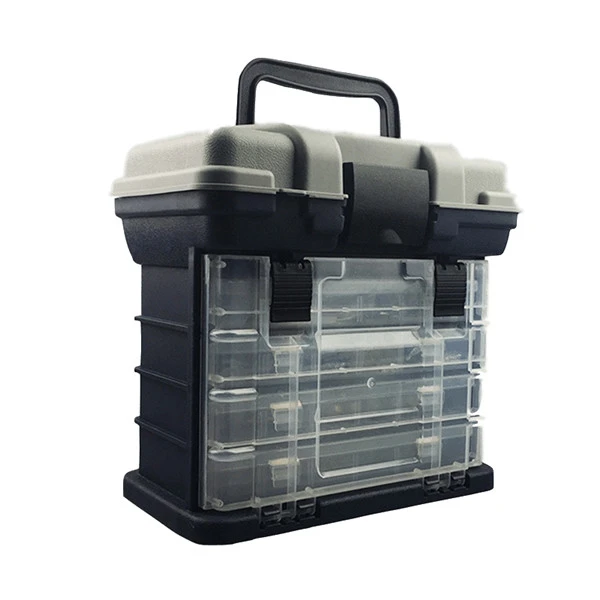 26*17*26 см 5 камада Гранде Caixa De Equipamento De Pesca portatil com Cabo De plastico Caixa De Ferramentas De Pesca Da Carpa ca - Цвет: Preto
