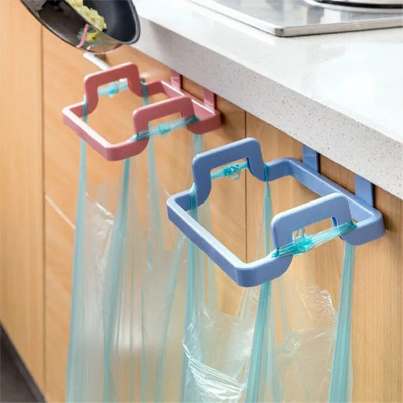 

Creative Plastic Door Back Type Garbage Bag Shelf Multi-functional Kitchen Cabinet Door after CleaningÂ cloth Rack Storage Hook