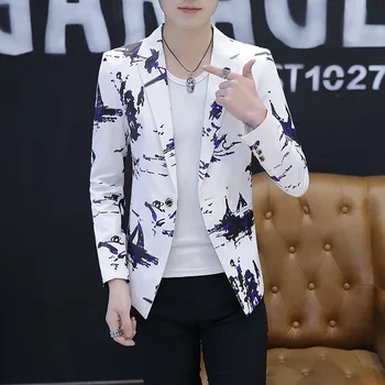 

2019 New Style Suit Coat Korean-style Trend Hair Stylist Cool Evening Show Small Suit