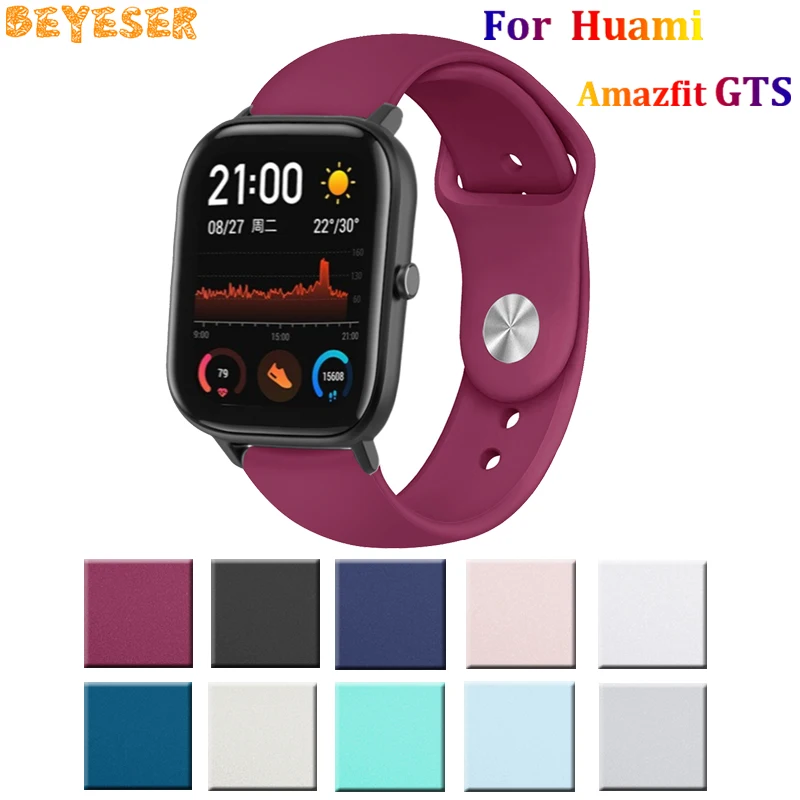 20 мм силиконовые браслеты для Xiaomi Huami Amazfit GTS Bip BIT PACE Lite Youth smart watch band Garmin vivoactive 3