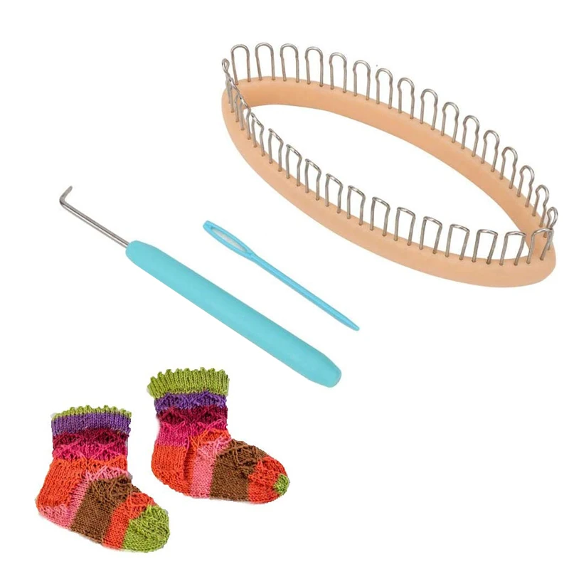 1 Set Weaving Socks Knitting Loom Steel Extenders Hook Kit for sock Scarf Hat Weaver Needle