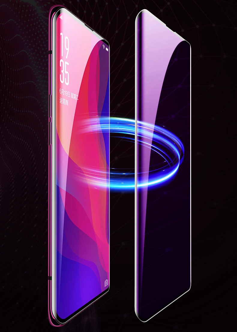 6D закаленное стекло для Oppo Find X полное покрытие изогнутая защитная пленка на экран для Oppo Find X Премиум защитное стекло