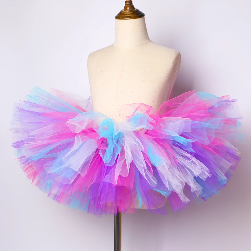 Fluffy Children Girls Tutu Skirt Rainbow Kids Tutu Skirt Toddler Baby Girl Birthday Party Costume Cake Smash Tulle Girls Skirts