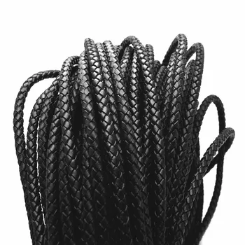 

1m/lot 3/5/6/8mm Round Bolo Braided Weaved Leather Real Cord For DIY Bracelet Necklace Handicraft Jewelry Making Material