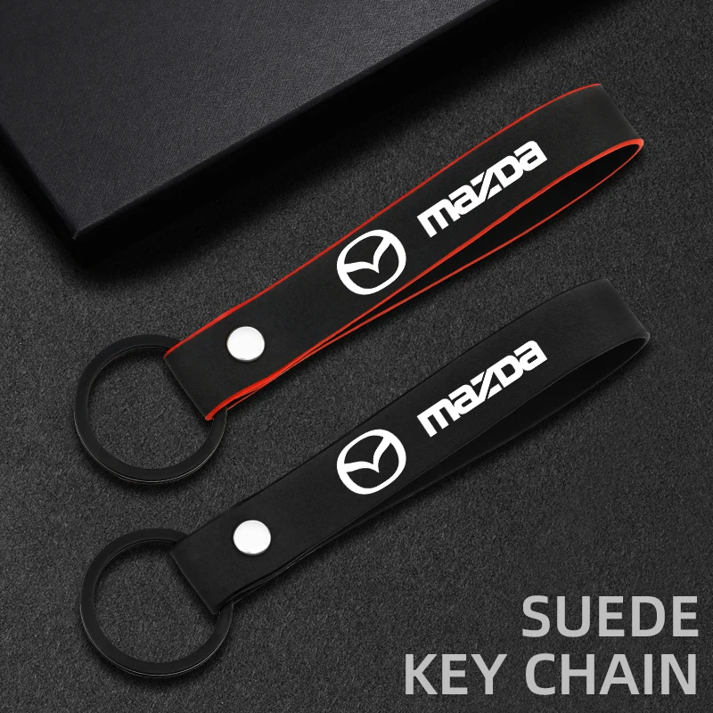 Автомобильная эмблема значок замшевый брелок для ключей кольцо Mazda 2 3 5 6 8 CX-5 CX-7 CX-9