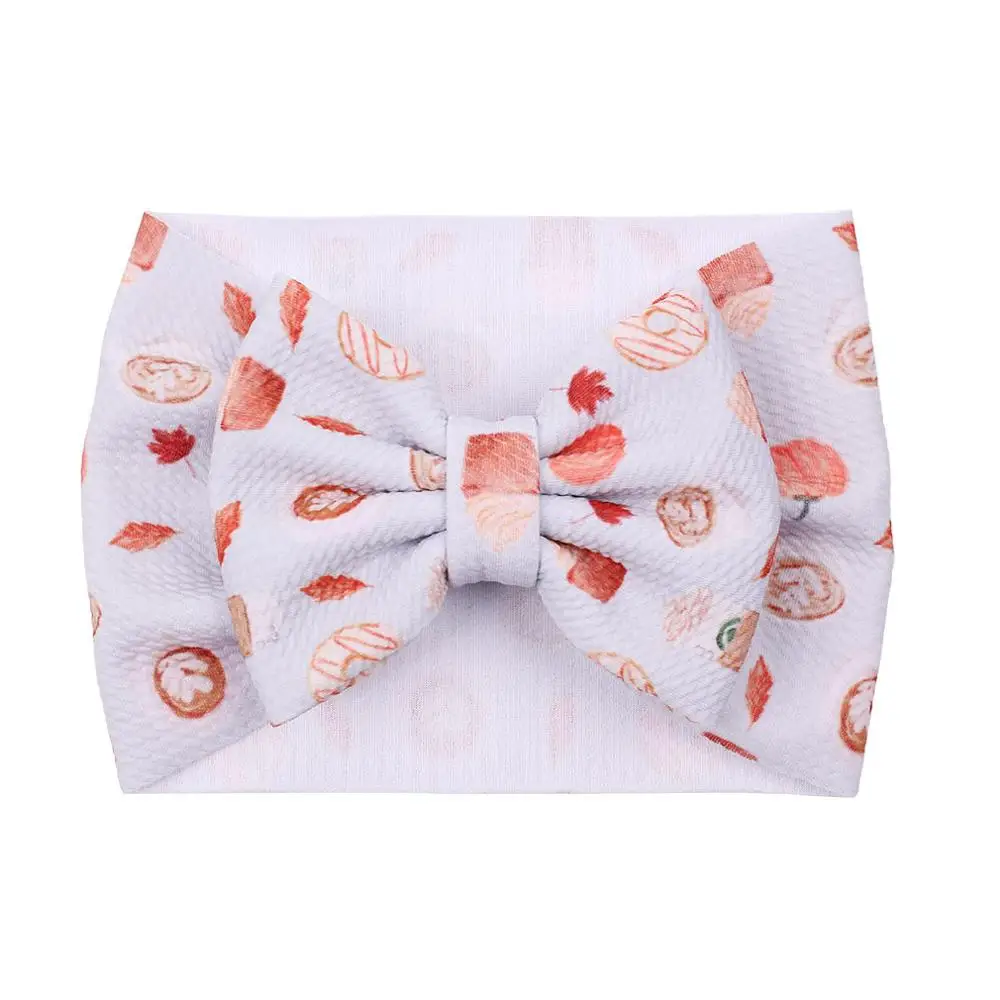 Baby Bows Hair Accessories Christmas Girls Wide Headband Toddler Floral Printing Turban Newborn Photo Prop Children Boy Hairband - Цвет: 33