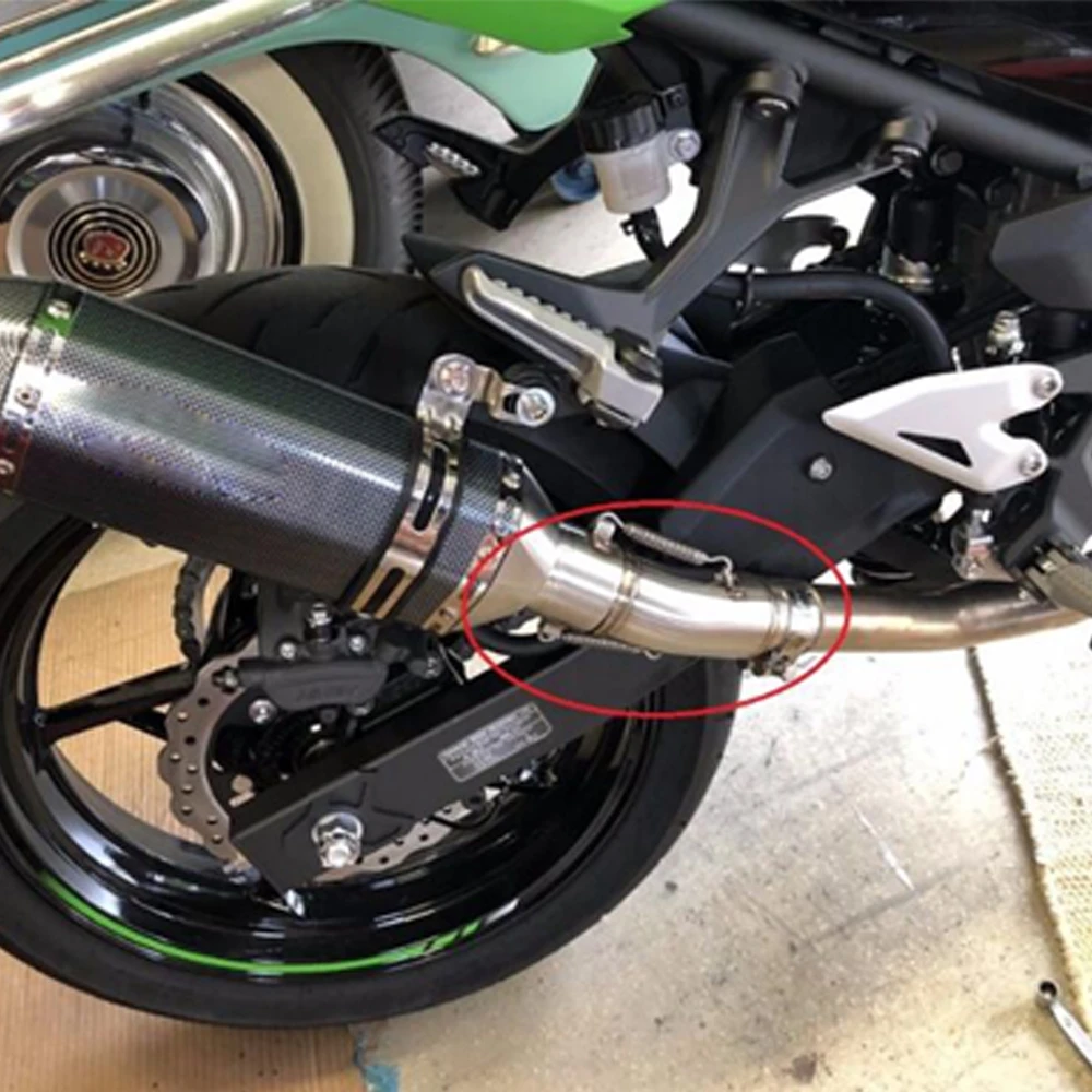 Средняя выхлопная труба мотоцикла для Kawasaki Z250 08-15 ninja300 13-16 ninja250r 08-12