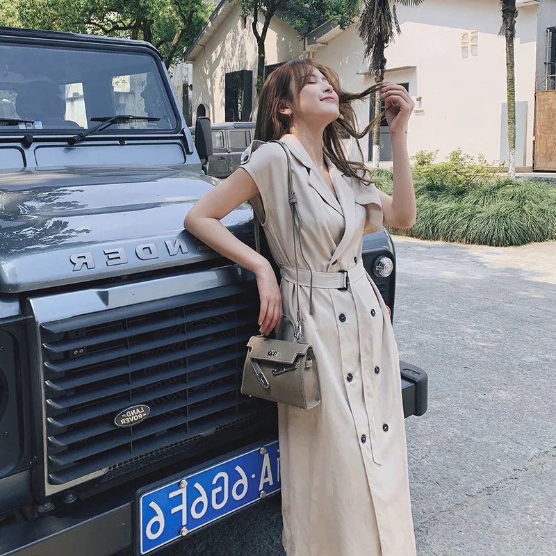 

Dress Women's 2020 New Style Summer Fashion Loose And Plus-sized Tencel Long Skirts Lace-up Slimming Wisdom Smoked Skirt French