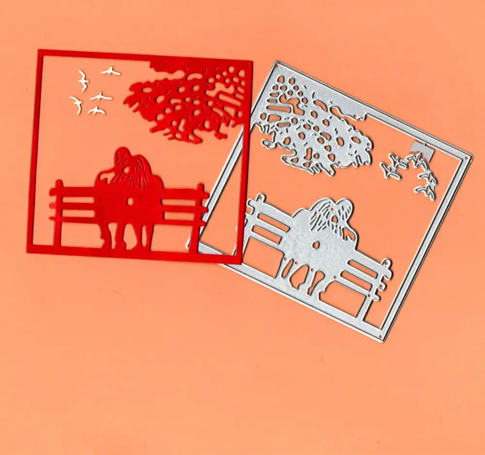 

Lovers on the Bench Metal Cutting Dies Stencil Template for DIY Embossing Paper Photo Album Cards Making Dies Scrapbooking 2019
