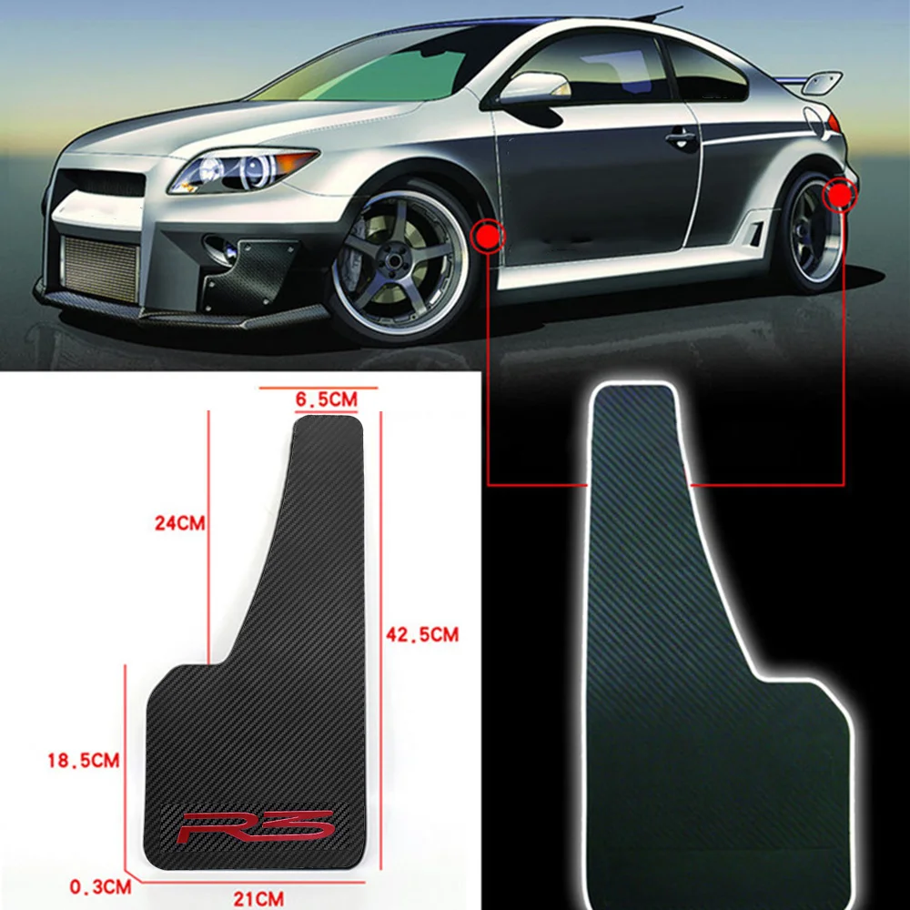 2PCS Car Auto Van SUV Pickup Accessories Car Mud Flaps Auto Splash Guards Mudflaps Universal Black ABS Plastic Mudguards Fender