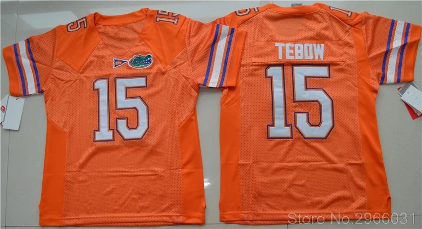 Orange Florida Gaters 15 Tim Tebow 22 Gaters E. Smith college Jersey-Оранжевый Синий Белый сшитый Размер S-3XL - Цвет: Orange