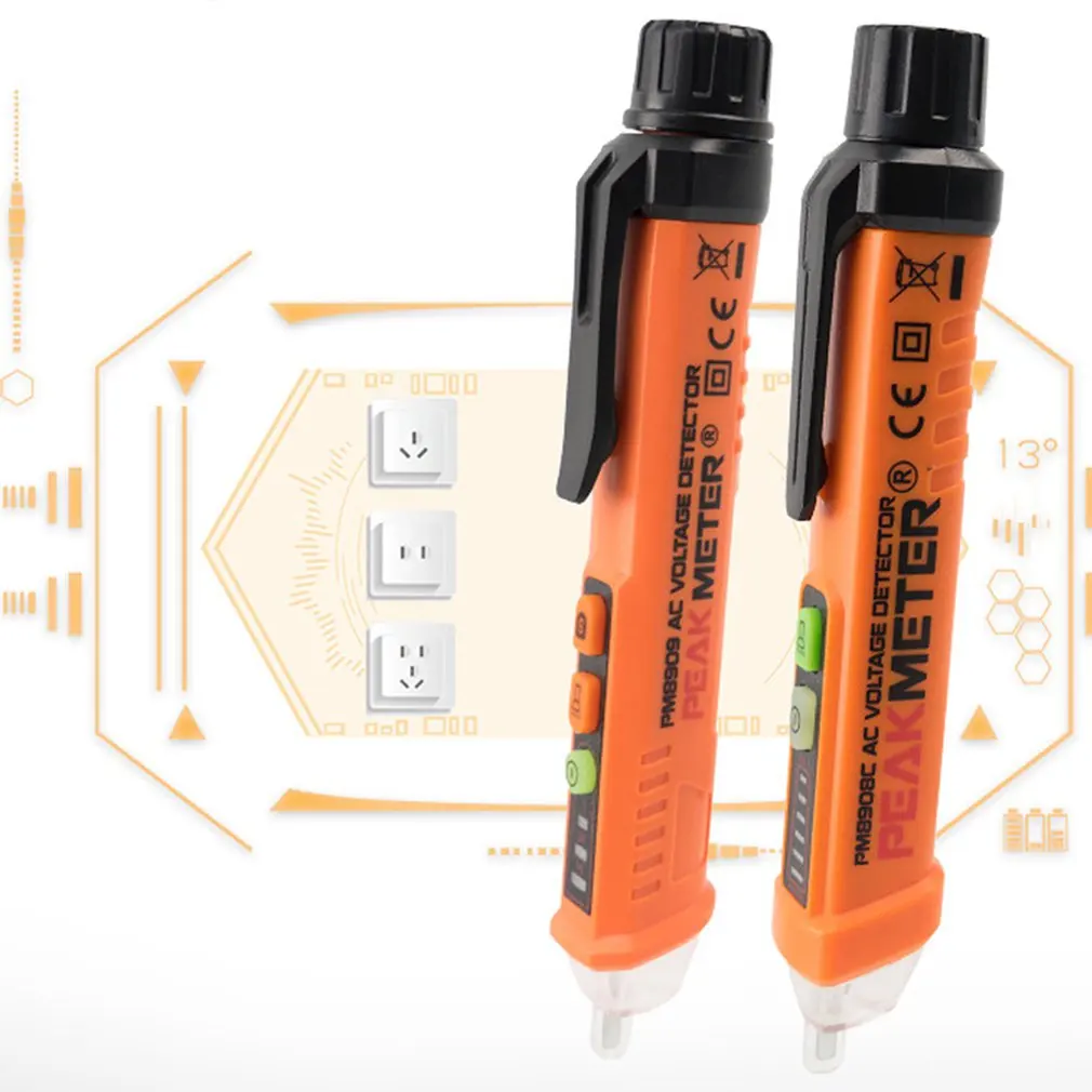 Peakmeter Huayi Pm8908C мульти-Функция Тесты ручка Бесконтактный звук и светильник сигнализации электроскоп