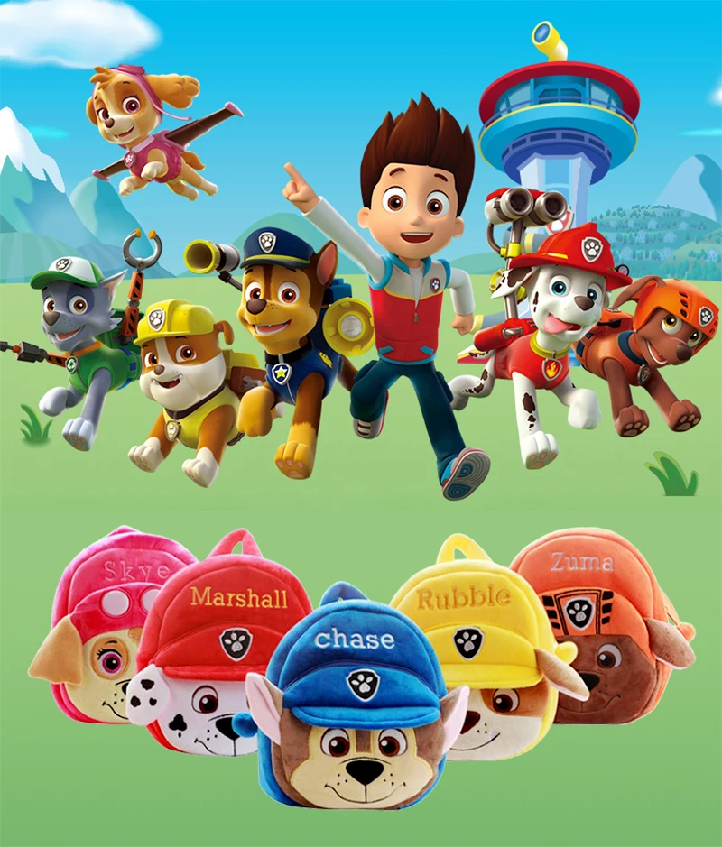 Горячая новинка плюшевый школьный мешок Paw Patrol мультфильм аниме плюшевые игрушки фигурка зума Скай Marshall детские игрушки подарок на день рождения