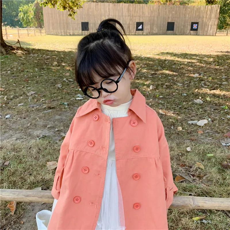 

DFXD New 2020 Fashion Kids Baby Girls Boys Long Trench Coat Solid Double Breasted Outwear Spring Children Windbreaker Jackets