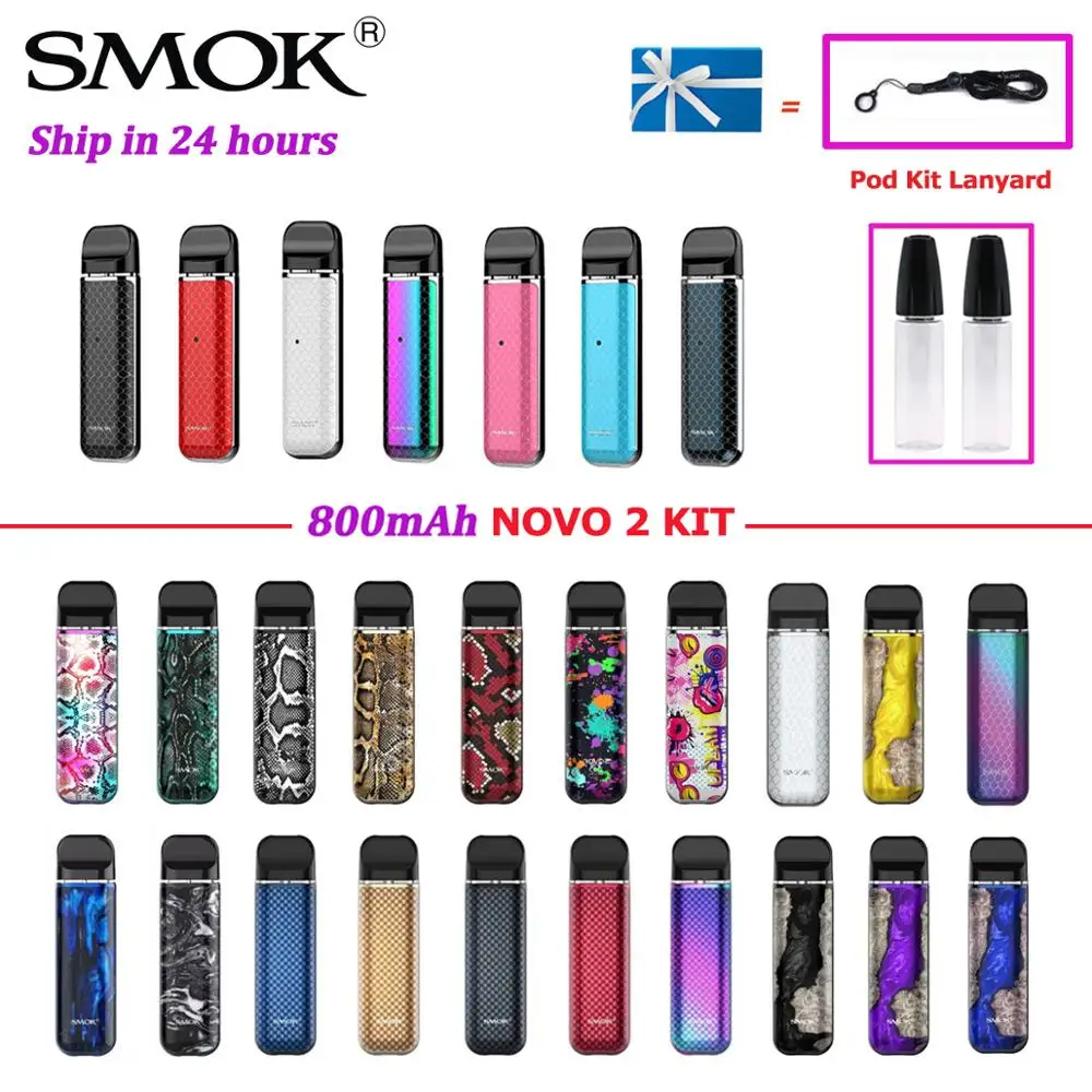 Оригинальный SMOK 450 мАч NOVO Kit и 800 2 Pod электронная сигарета картридж испаритель VS Vape