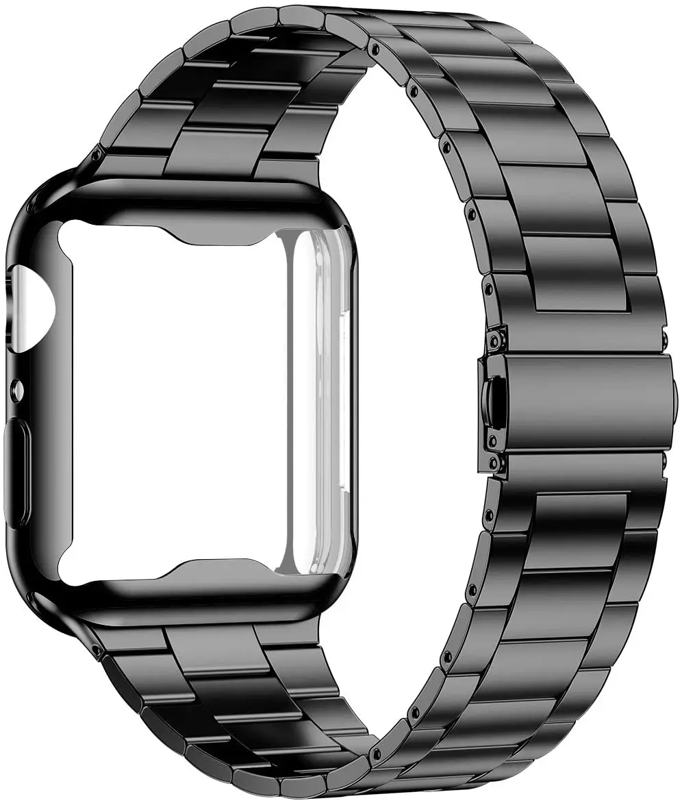 Чехол + ремешок для Apple Watch band 44 мм 40 iWatch 42 мм/38 металлический браслет из