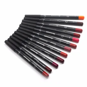 

12pcs/set Wood Makeup Matte Lip Pencil Waterproof Long-Lasting Matte Lip Contour Liner Pencil for Women Cosmetis Kit