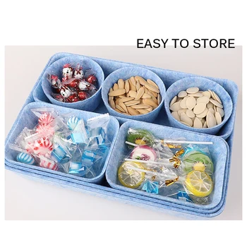 

8pcs Felt Desktop Sundries Storage Tray Wearable Durable Use For Office Livingroom Coffee Table Storage Home