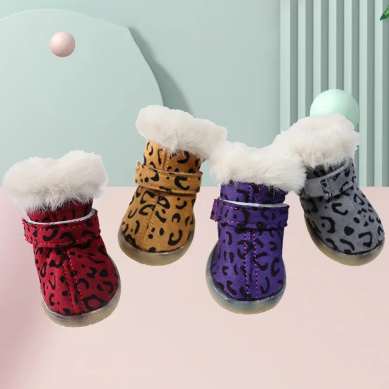 4pcs Waterproof Winter Pet Dog Shoes Antislip Puppy Cat Rain Snow