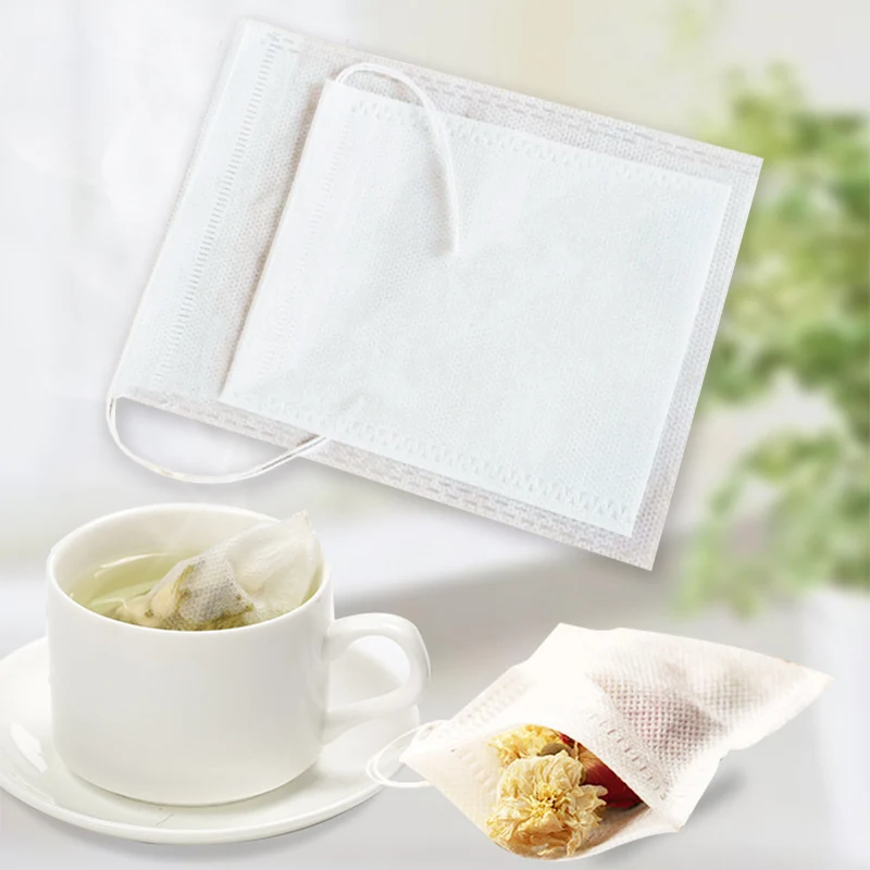 Высокое качество 100 шт./компл. Чай Infuser чайные пакеты нетканые ткани с веревкой Популярные для травы одноразовые ситечко уплотнение фильтр